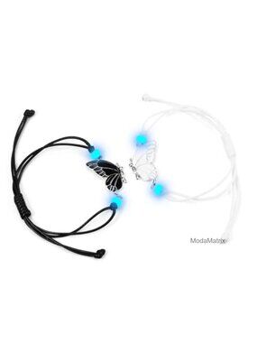 Luminous Couple Bracelet Set I Love You 100 Languages Glow in Dark Adjustable